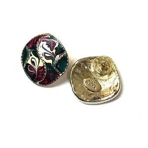 Square Enamel inlay post earrings